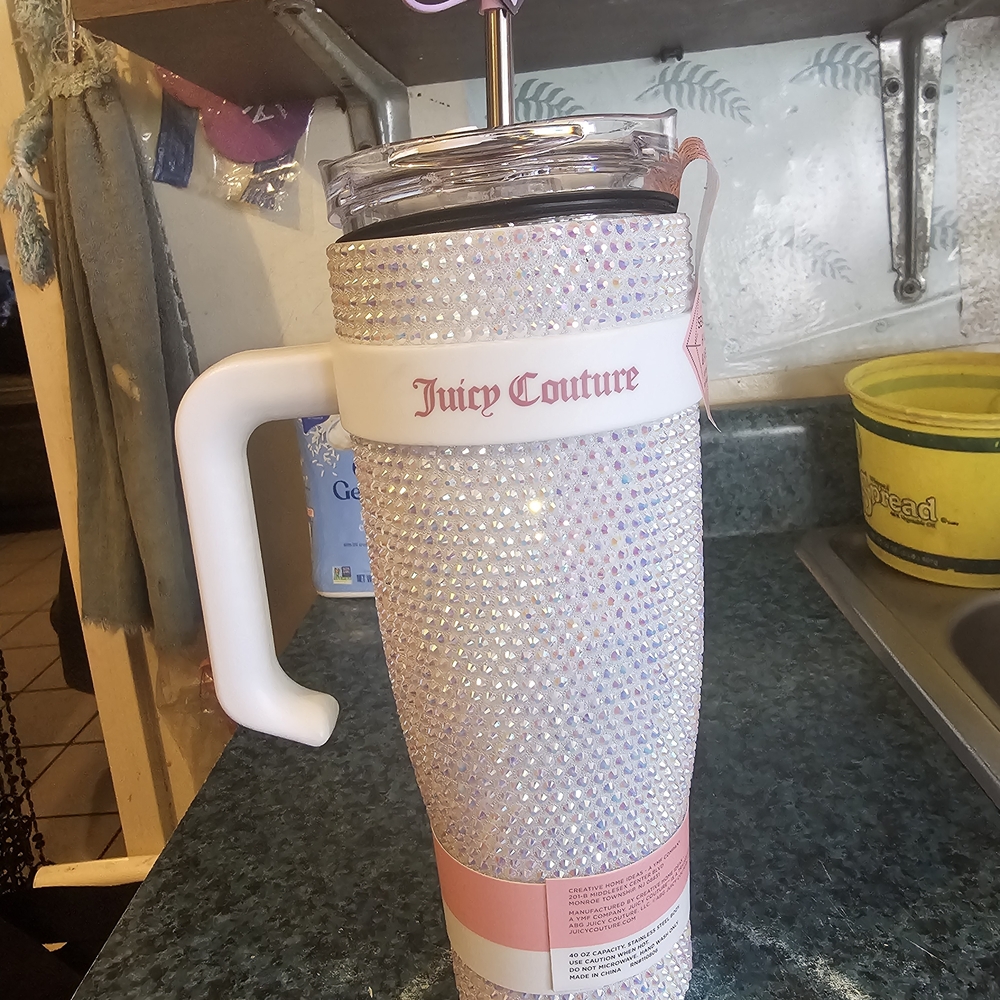 Juicy Couture Rhinestone Tumbler with Handle
